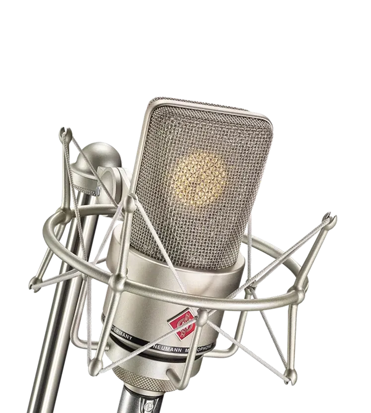 Micrófono de condensador Neumann con soporte antivibración